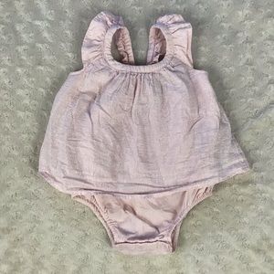 Baby Gap Pink Summer Romper Silver Stripes Size 12-18 Months